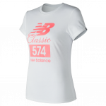 Dámske tričko NEW BALANCE W Essentials Tee White / Pink