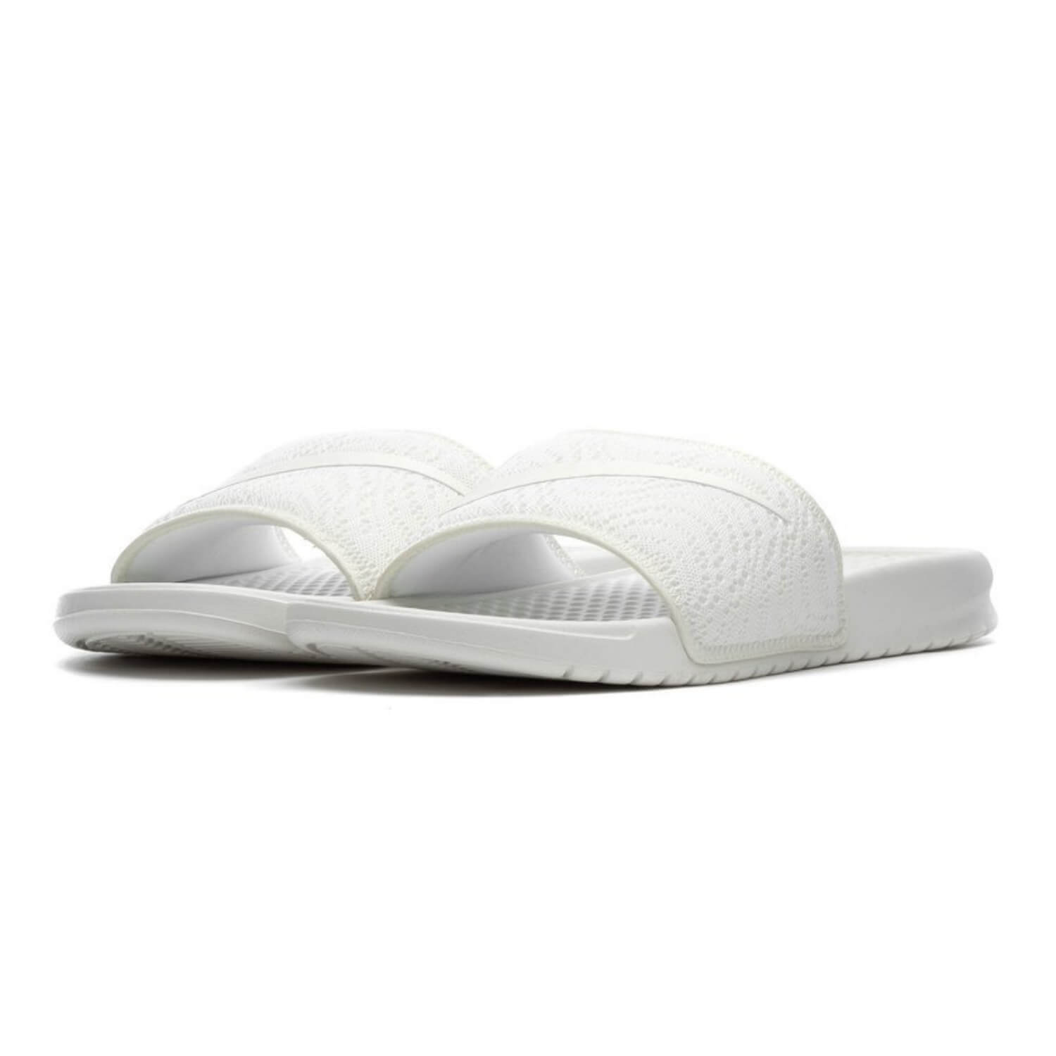 Šľapky NIKE Benassi Textile White - Šľapky a sandále - 5