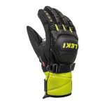 Lyžiarske rukavice LEKI Worldcup Race Coach Flex S GTX Junior Black/Ice Lemon