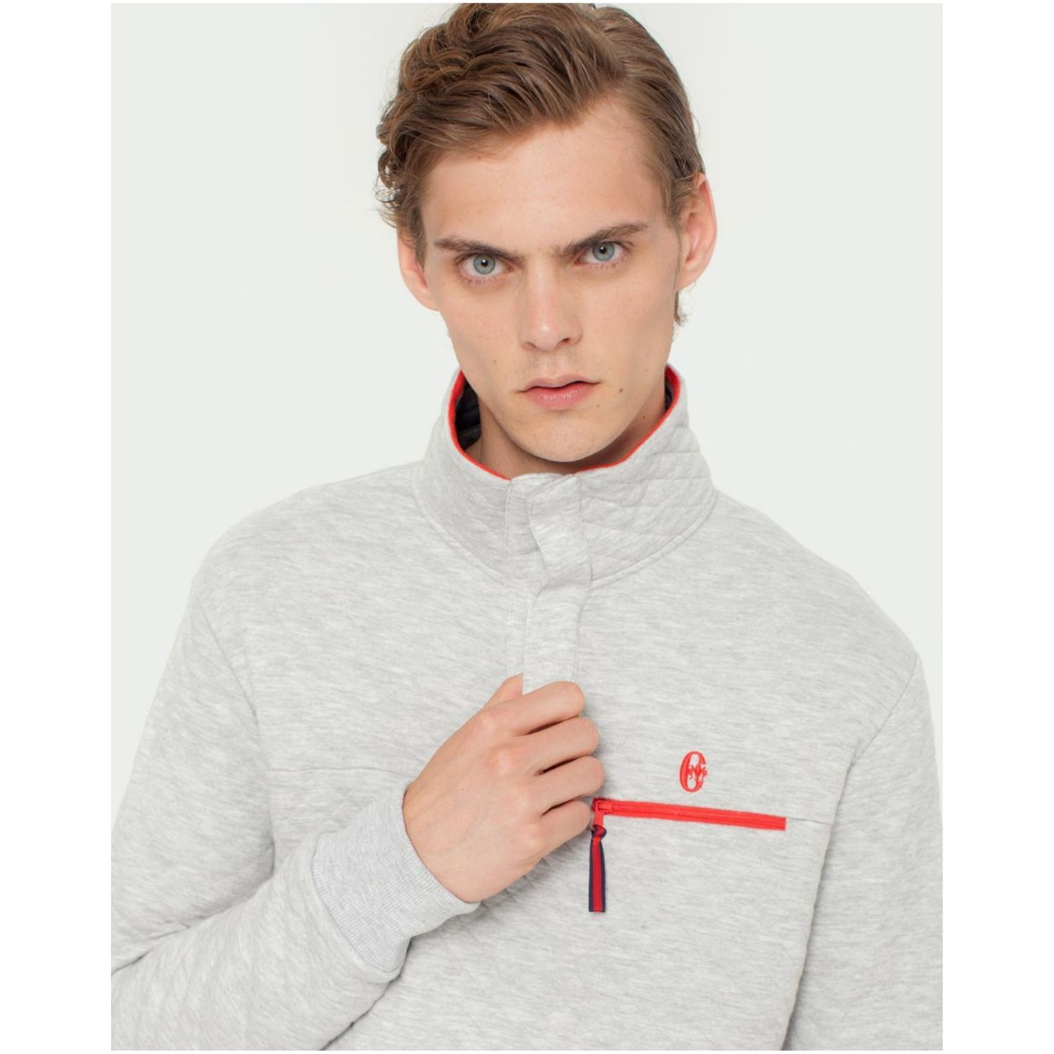 Mikina CONTE OF FLORENCE Posen Light Grey - Mikiny bez kapucne - 3
