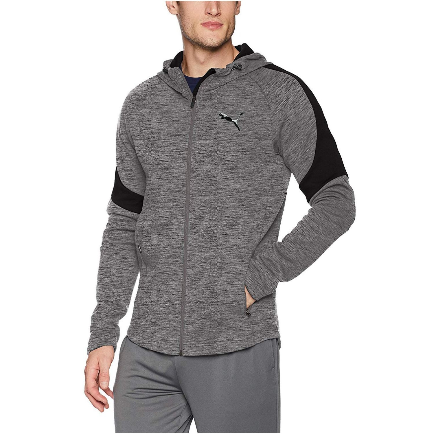 Pánska mikina PUMA Evostripe FZ Hoody Grey - Mikiny s kapucňou - 1