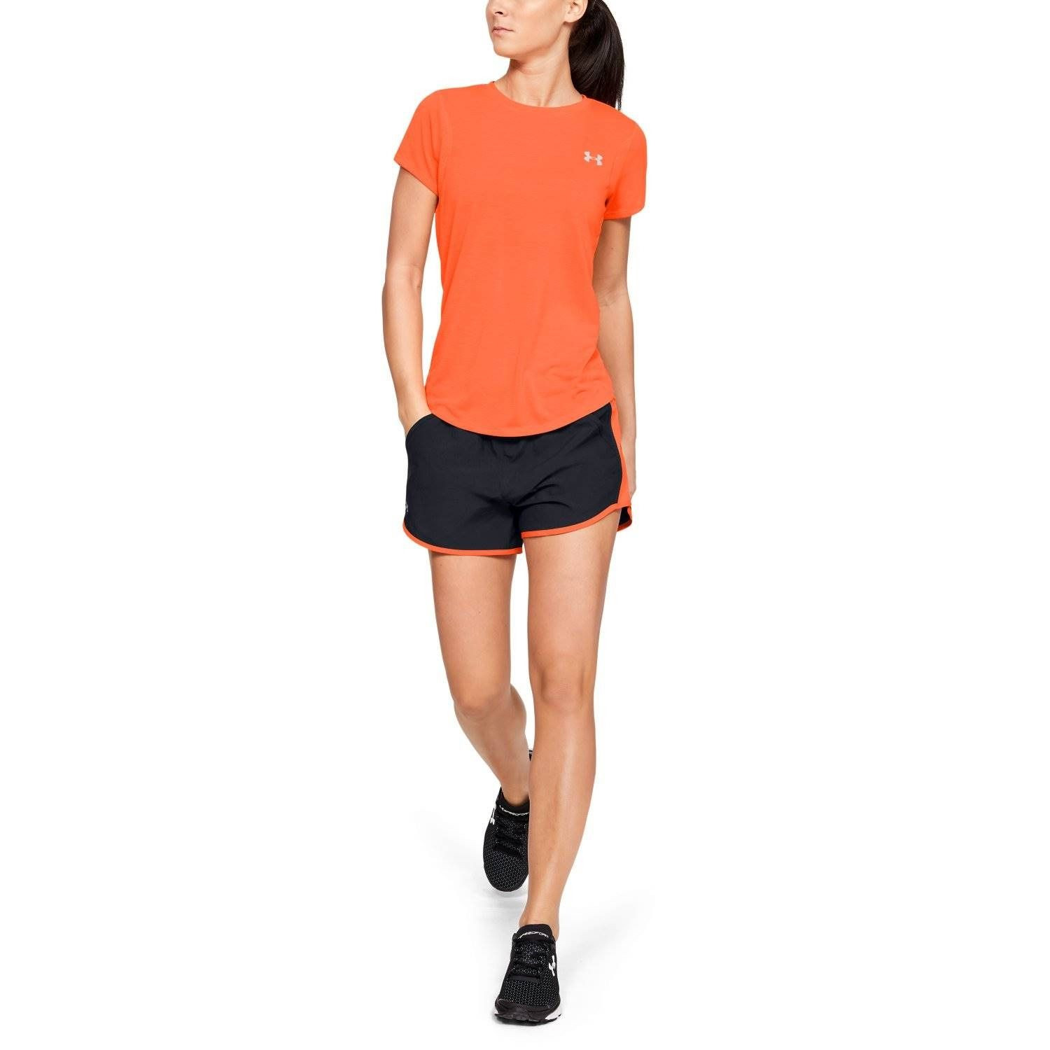 Dámske šortky UNDER ARMOUR Fly By Short Black/Peach Plasma - Dámske kraťasy & šortky & sukne - 4