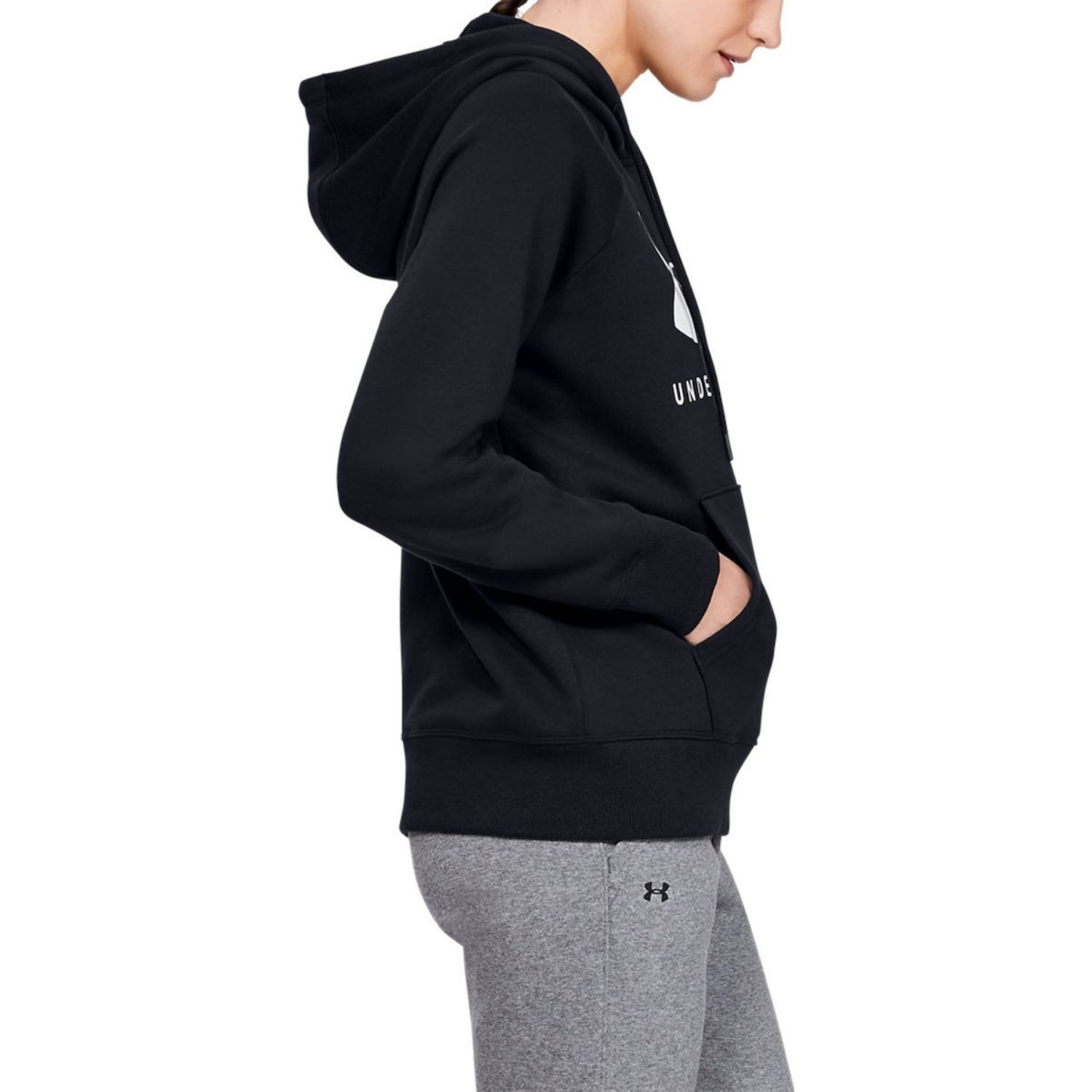 Mikina UNDER ARMOUR Rival Fleece Sportstyle Graphic Black - Mikiny s kapucňou - 3