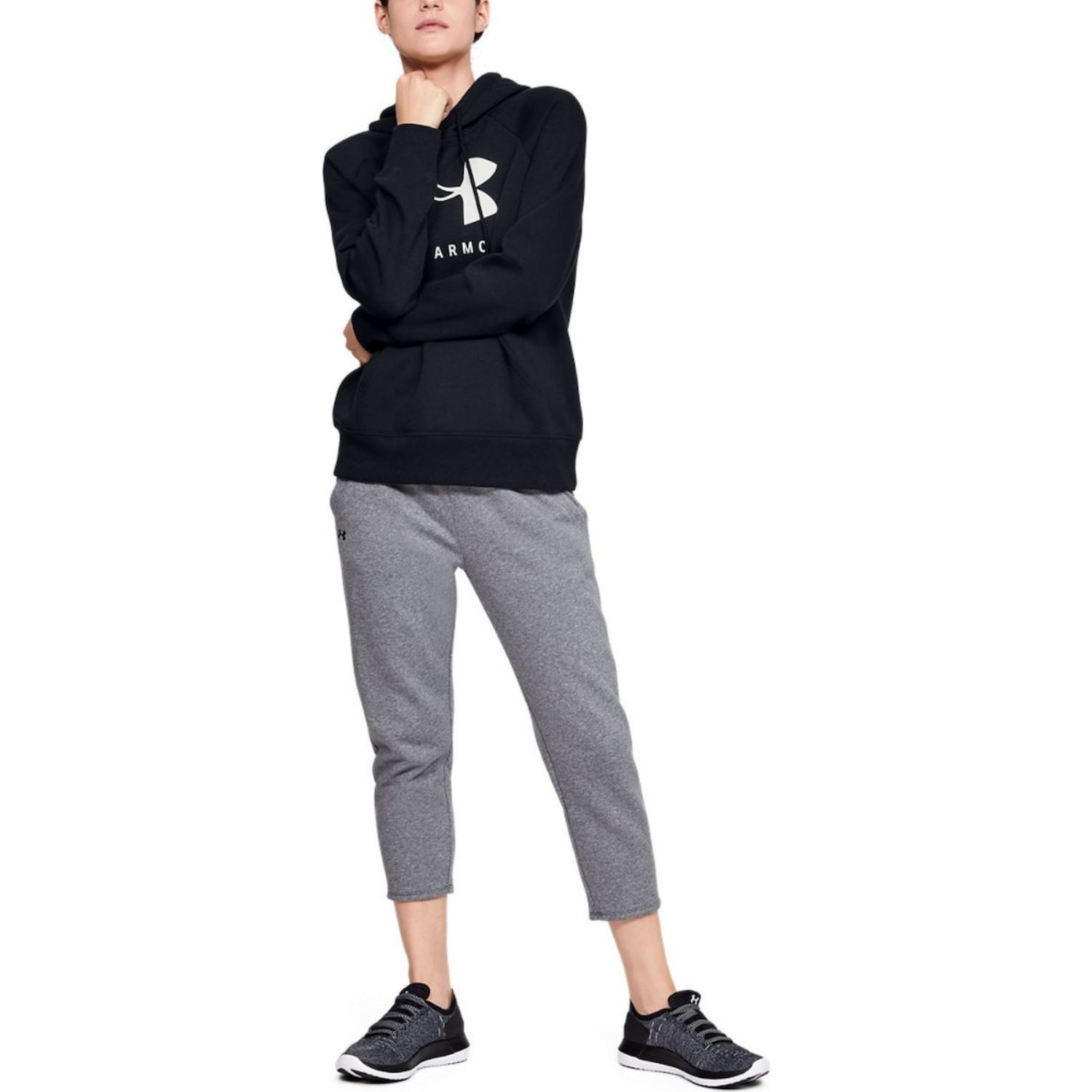 Mikina UNDER ARMOUR Rival Fleece Sportstyle Graphic Black - Mikiny s kapucňou - 4