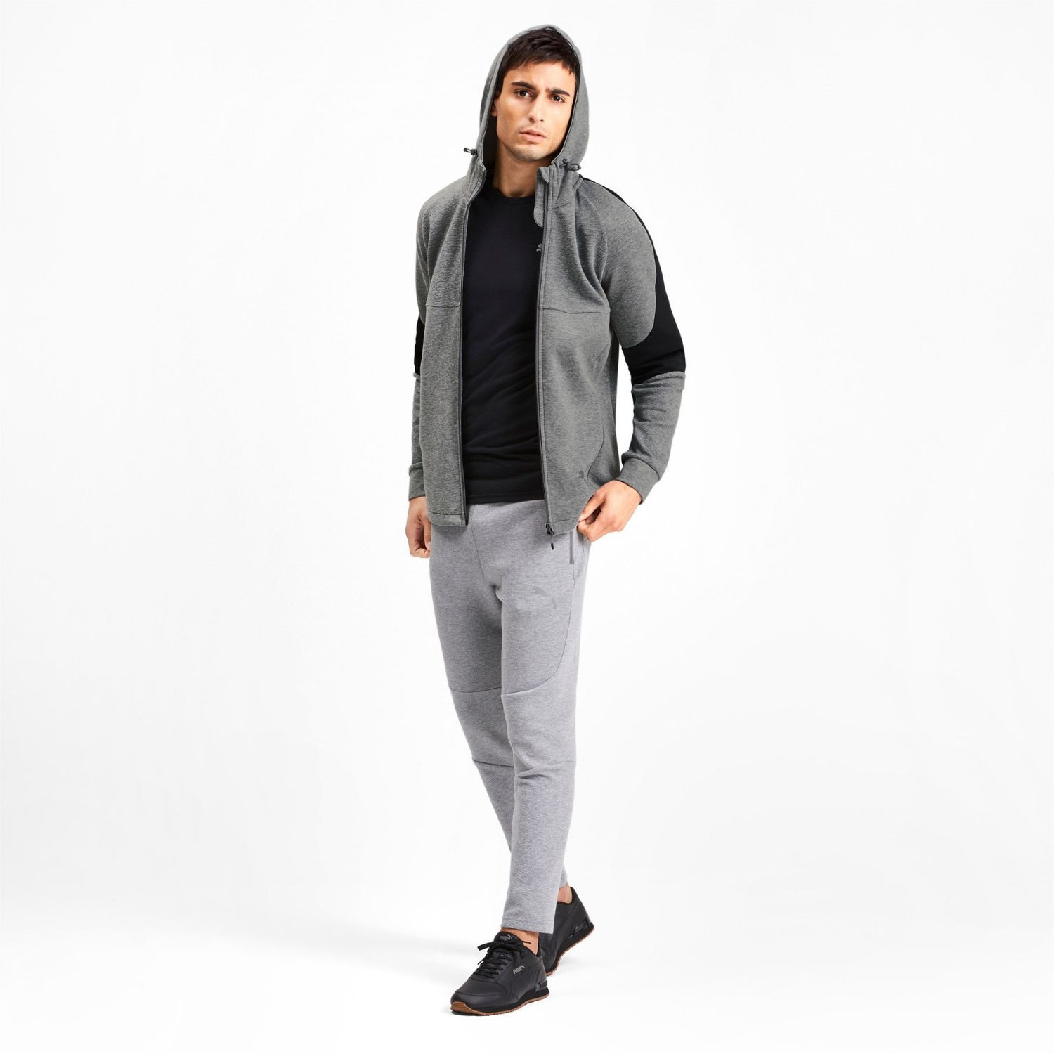 Pánska mikina PUMA Evostripe FZ Hoody Gray - Mikiny s kapucňou - 3