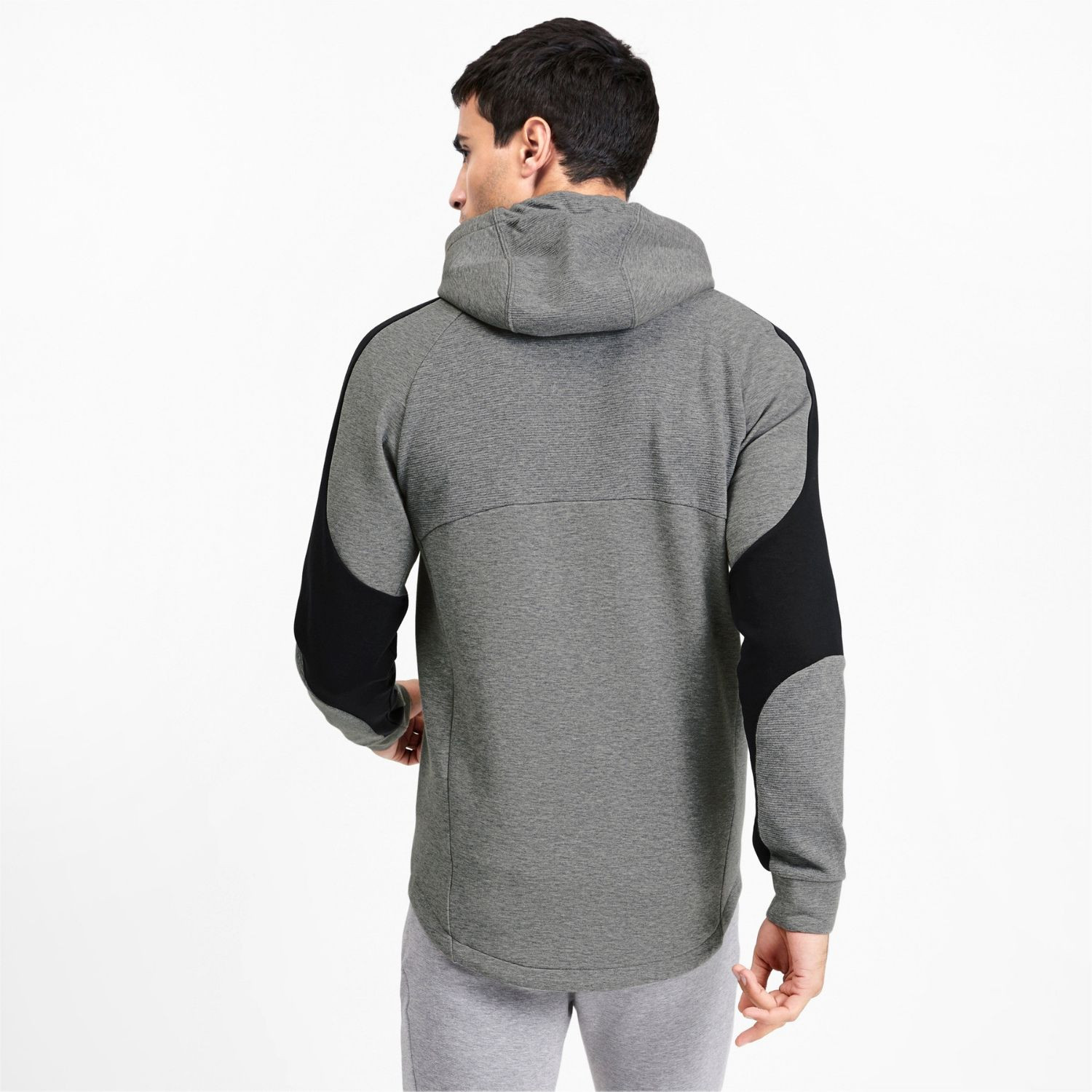 Pánska mikina PUMA Evostripe FZ Hoody Gray - Mikiny s kapucňou - 2