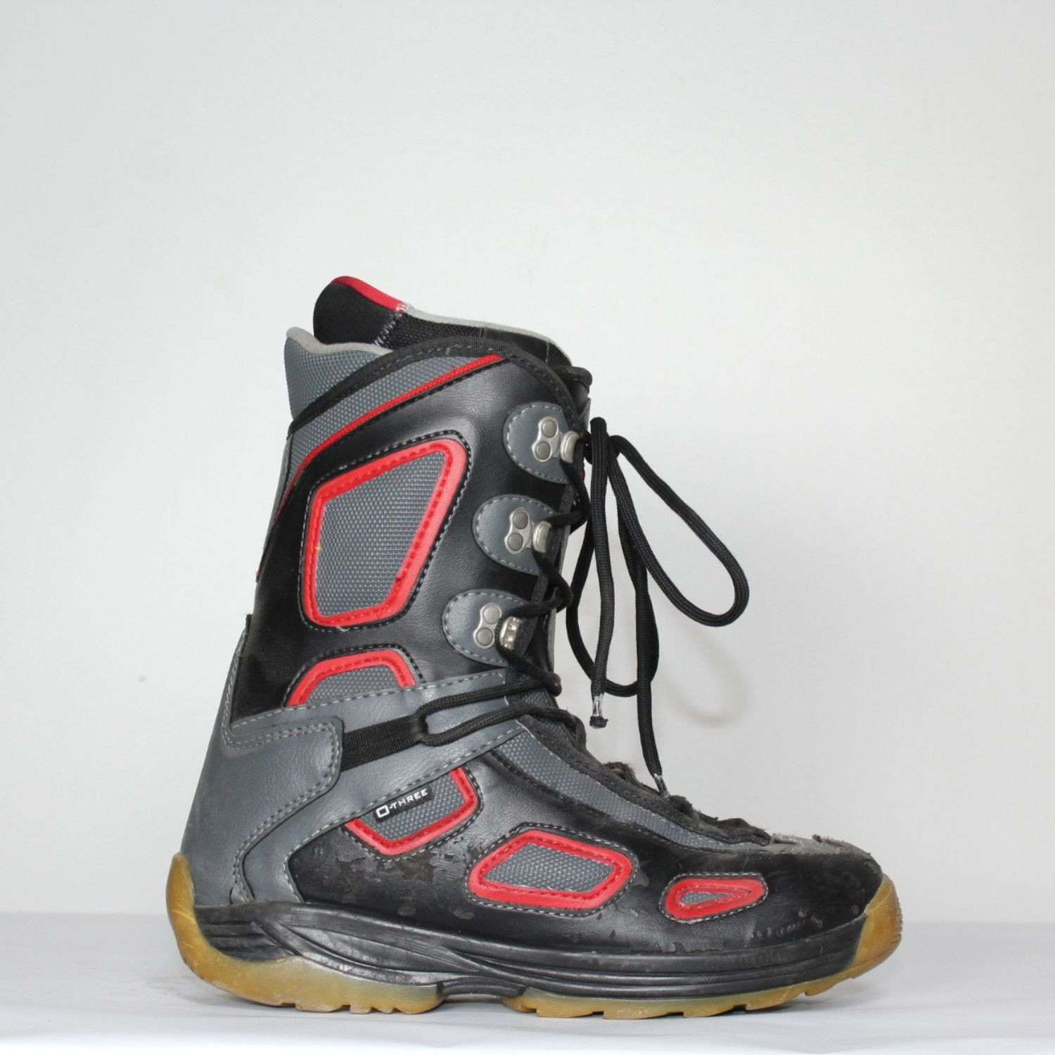 Jazdené Poškodené Snowboardové topánky O-THREE Grey/Black/Red - Pánska obuv - 1