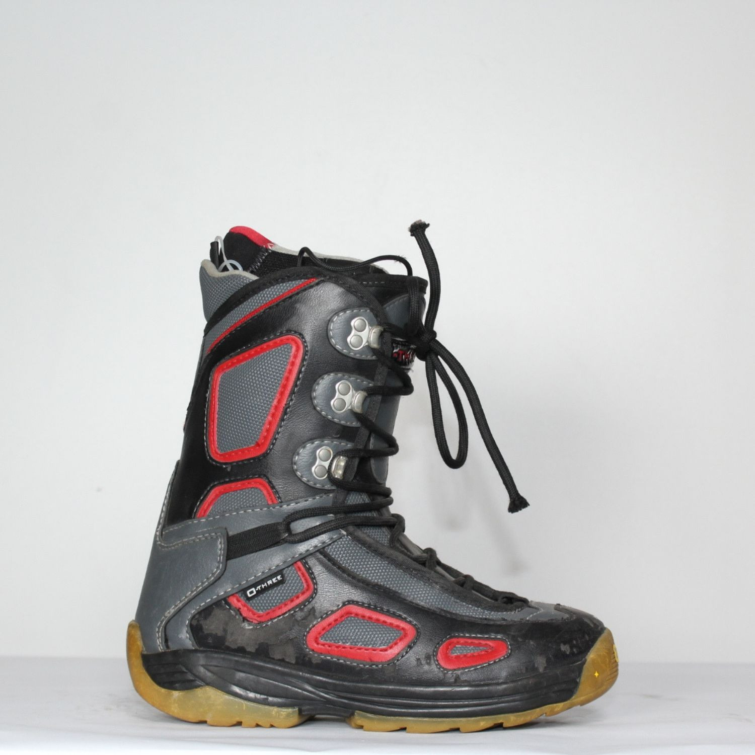 Jazdené Poškodené Snowboardové topánky O-THREE Black/Red/Grey - Detská obuv - 1