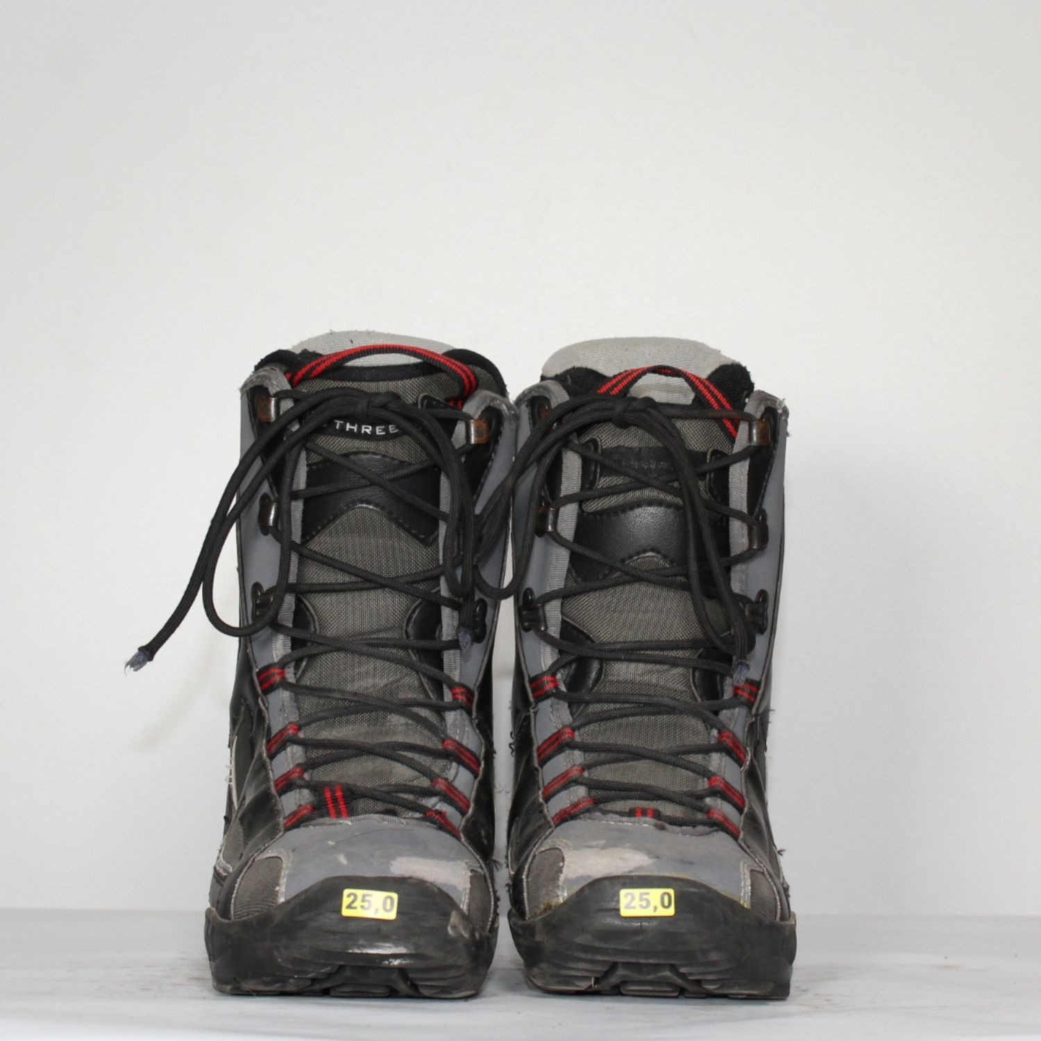 Jazdené Poškodené Snowboardové topánky O-THREE Gray/Black/Red - Detská obuv - 2