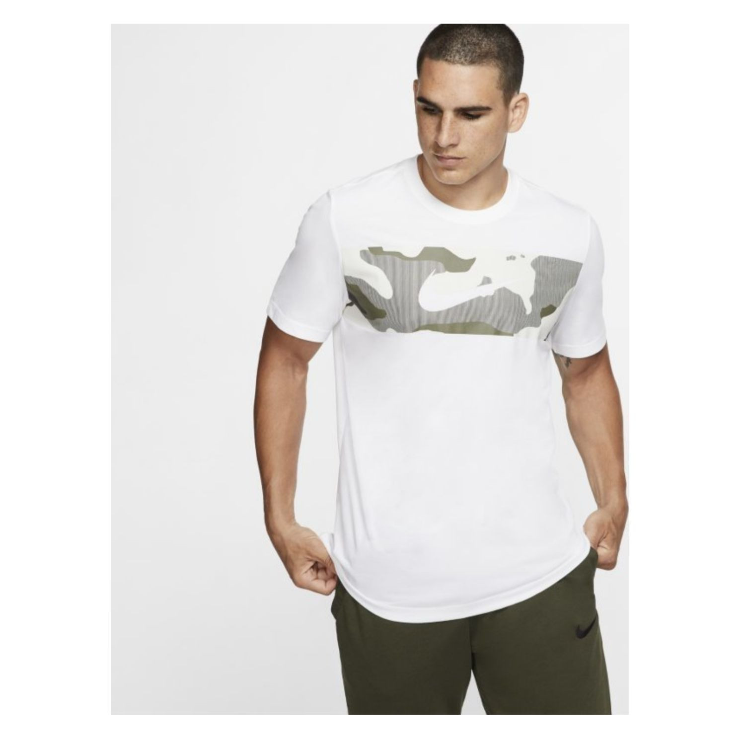 Tričko NIKE M NK Dry Tee Camo Block White - NIKE - 2