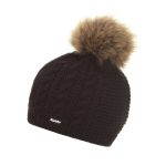 Čiapka EISBÄR Nelia Fur Black s brmbolcom z pravej kožušiny