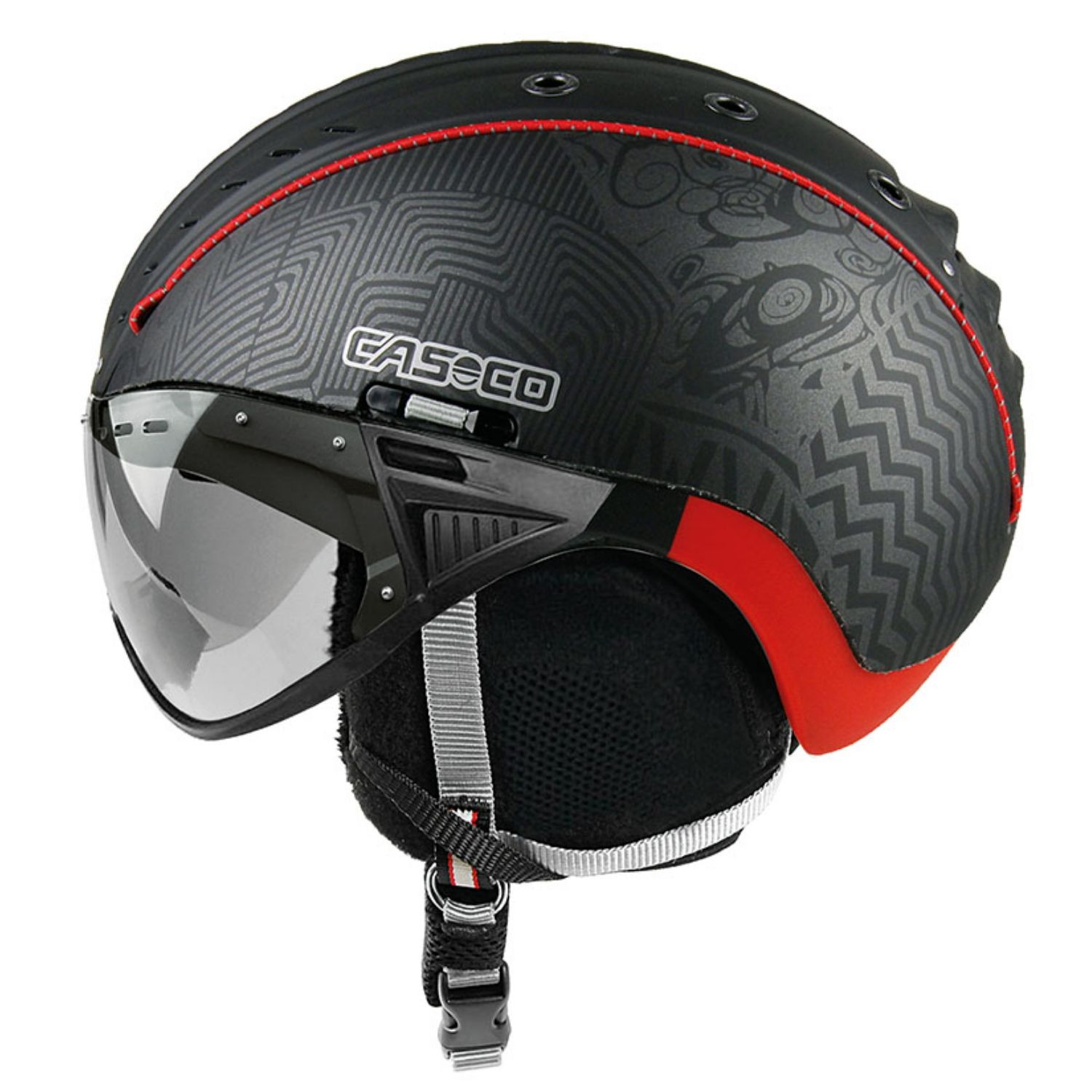 Lyžiarska prilba CASCO SP-2 Snowball Visor black-red - Pánske prilby - 1
