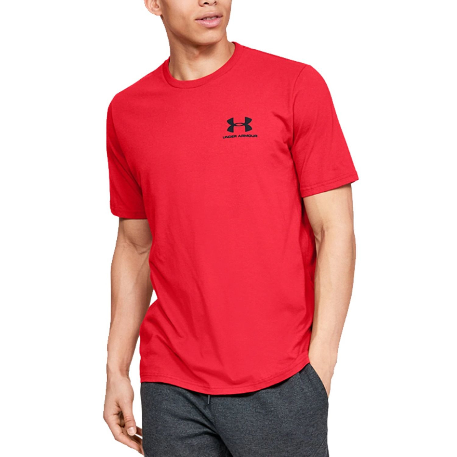 Tričko UNDER ARMOUR Sportstyle LC Back Tree Red - OBLEČENIE - 1