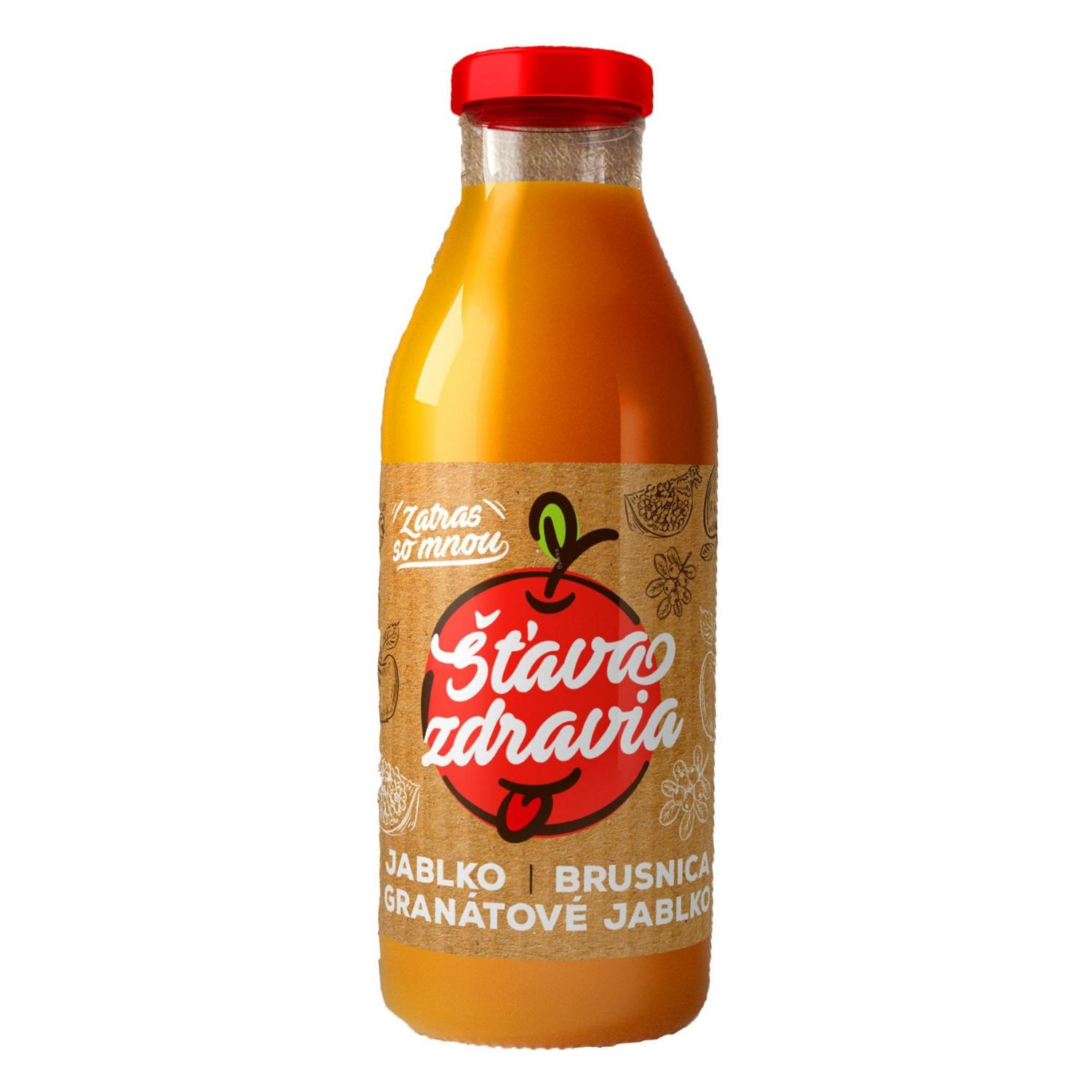 EkoMedica 100% šťava Jablko + Brusnica + Granátové jablko 300 ml - Prírodné šťavy - MIX - 1
