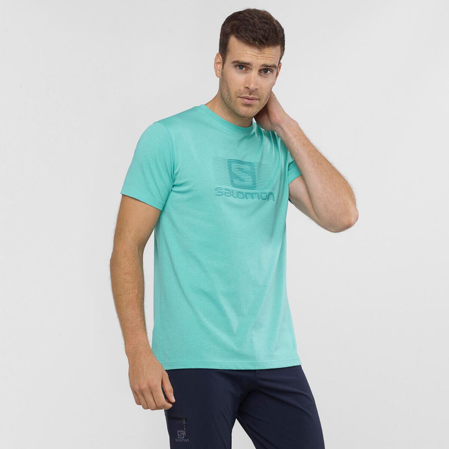 Tričko SALOMON Coton Logo SS Tee M Meadowbroo/Te - Lyžiarske oblečenie SALOMON - 2