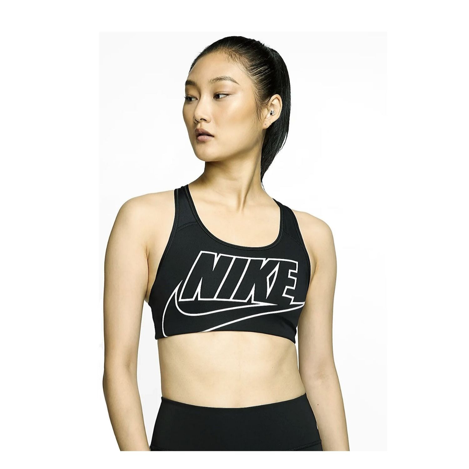 Športová podprsenka NIKE Swoosh Futura Black - Športové podprsenky - 1