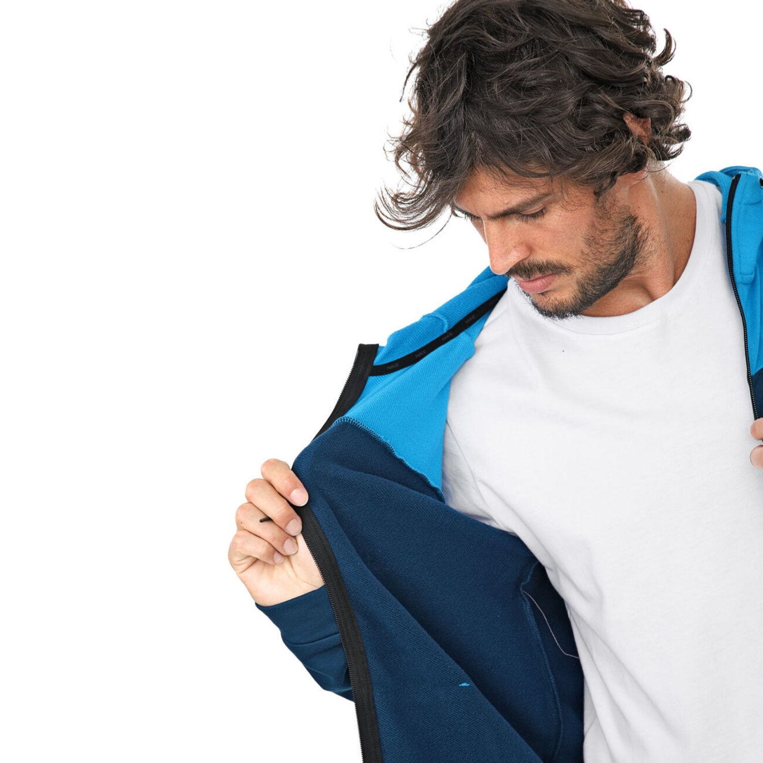 Mikina NIKE Dri-Fit FZ Blue/Green - Mikiny s kapucňou - 5