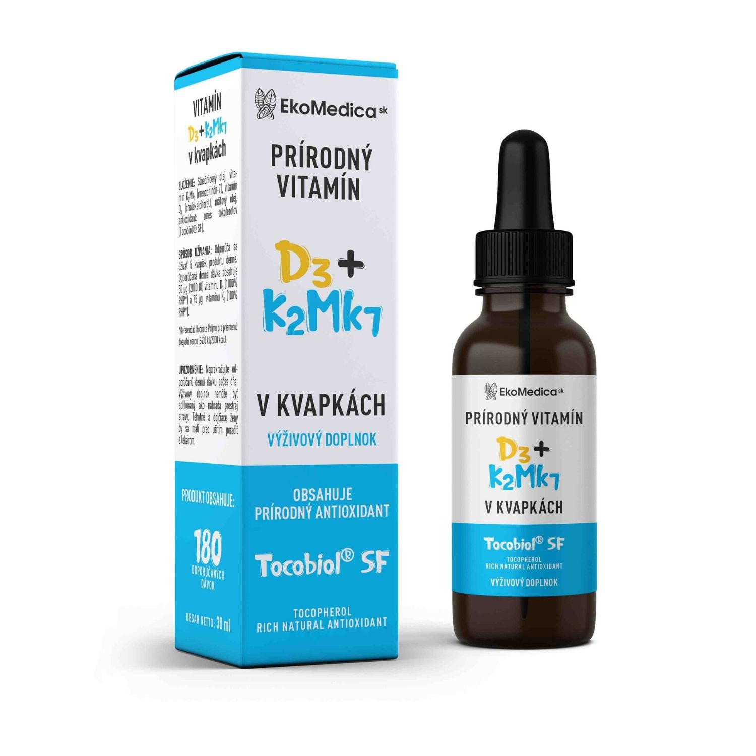 EkoMedica Prírodné VITAMÍNY D3 + K2Mk7 v spreji - Prírodné vitamíny - 1