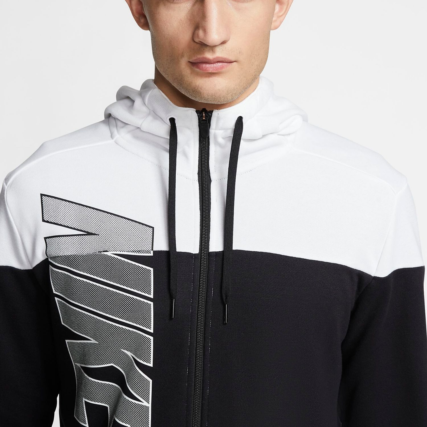 Mikina NIKE Dri-Fit FZ White/Black - Mikiny s kapucňou - 5