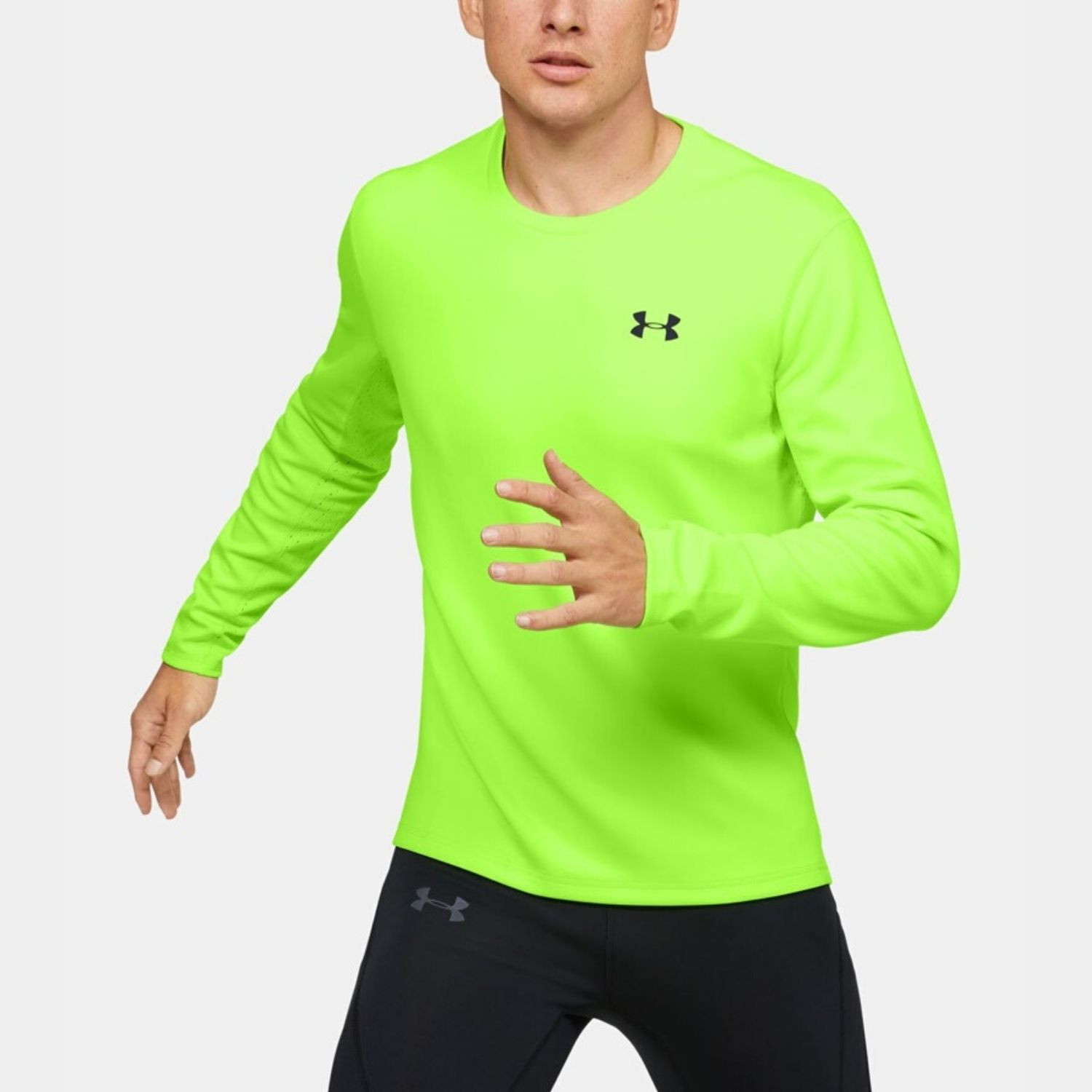 Mikina UNDER ARMOUR Qualifier Coldgear Long Sleeve Lime - Mikiny bez kapucne - 4
