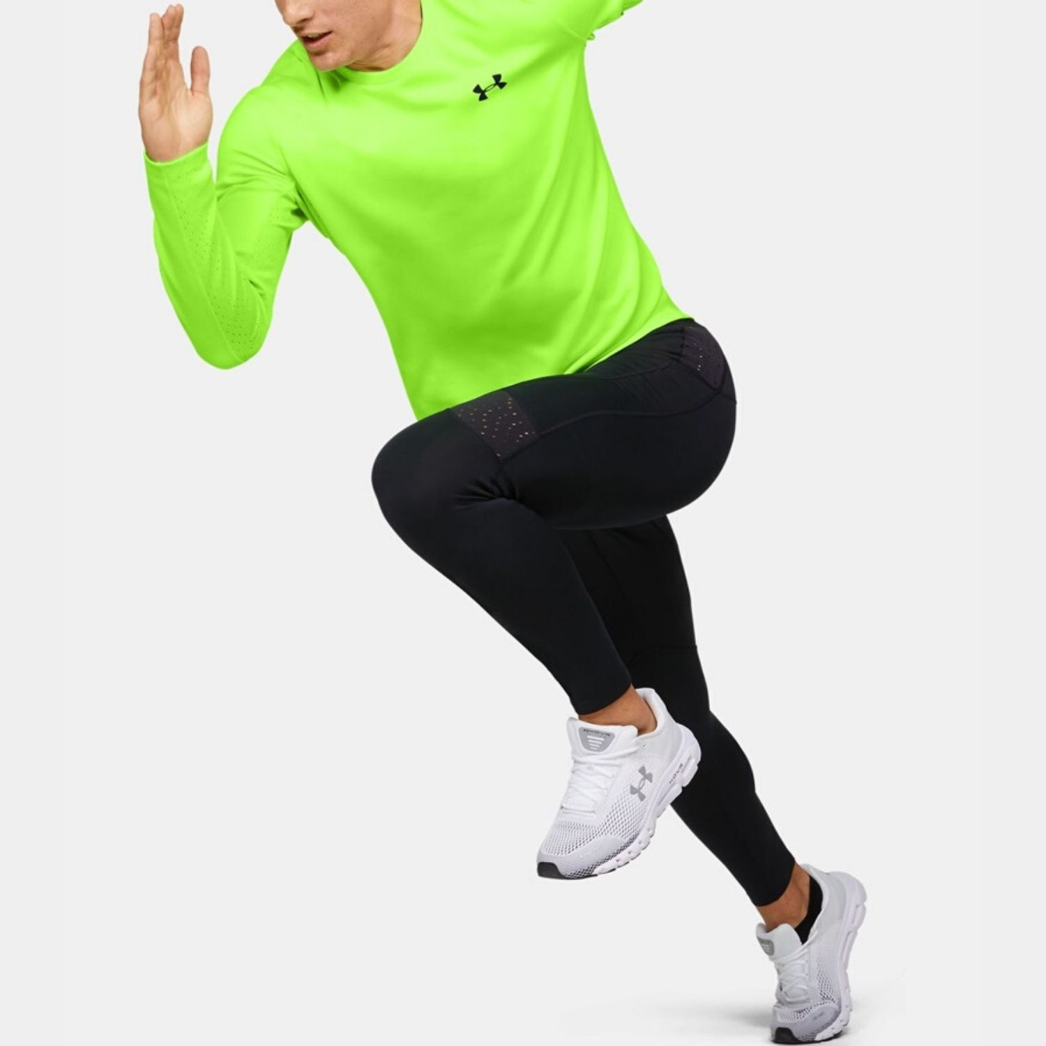 Mikina UNDER ARMOUR Qualifier Coldgear Long Sleeve Lime - Mikiny bez kapucne - 5