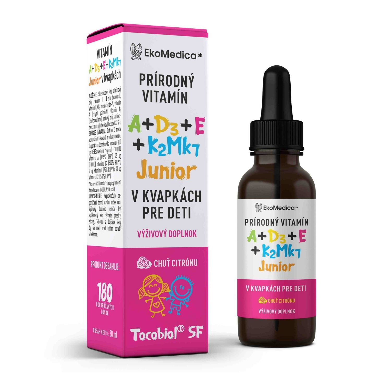 EkoMedica Prírodné VITAMÍNY A + D3 + E + K2Mk7 Junior v spreji - Prírodné vitamíny - 1