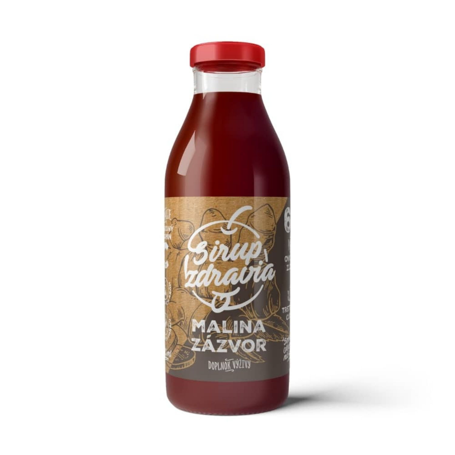 EkoMedica Sirup zdravia Malina + Zázvor 300 ml - Prírodné sirupy - 1