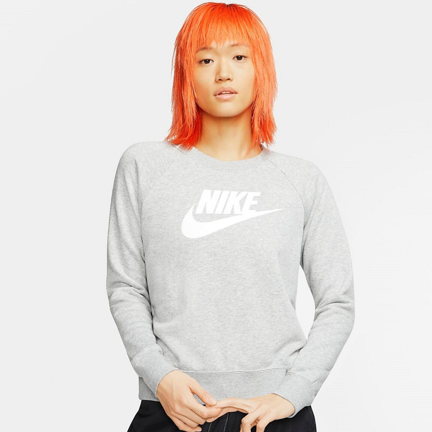 Mikina NIKE W NSW ESSNTL CREW FLC HBR Grey - Mikiny bez kapucne - 1
