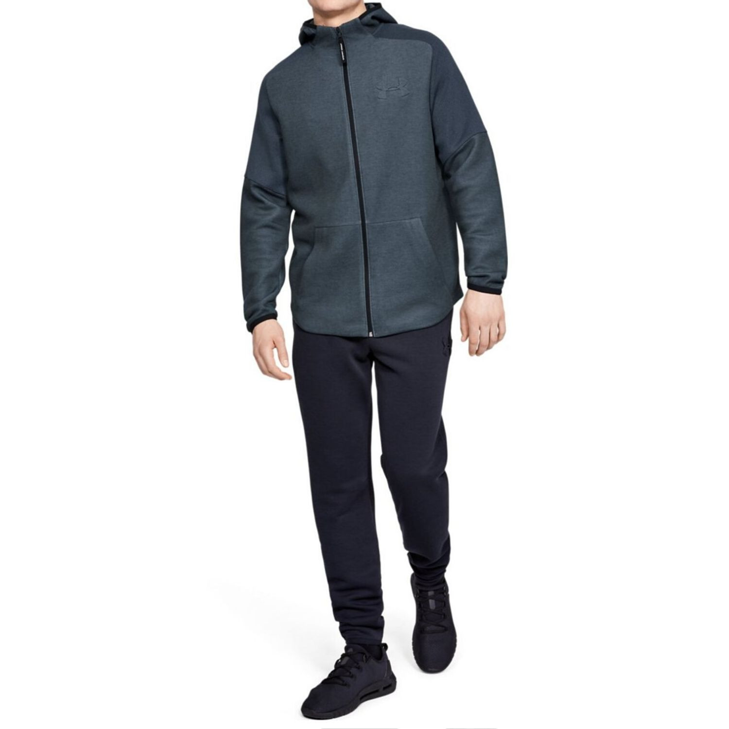 Mikina UNDER ARMOUR Unstoppable Move Light FZ Grey - Mikiny s kapucňou - 3