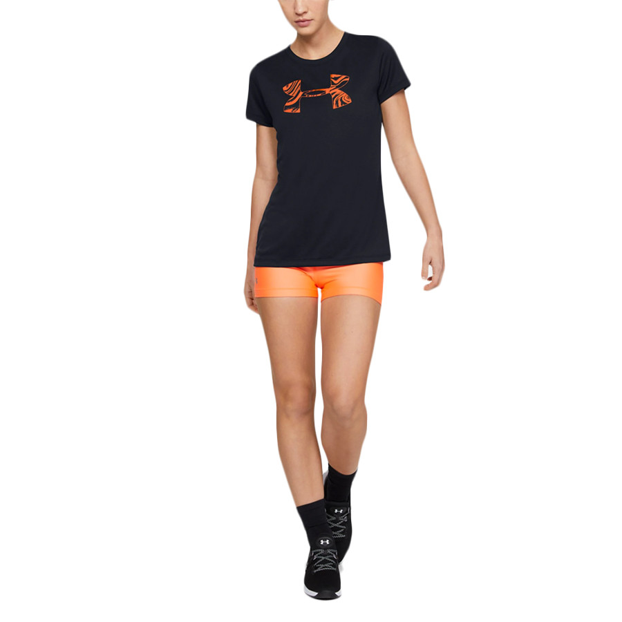 Dámske tričko UNDER ARMOUR Tech SSC Graphic Black/Peach Plasma - Dámske oblečenie - 4
