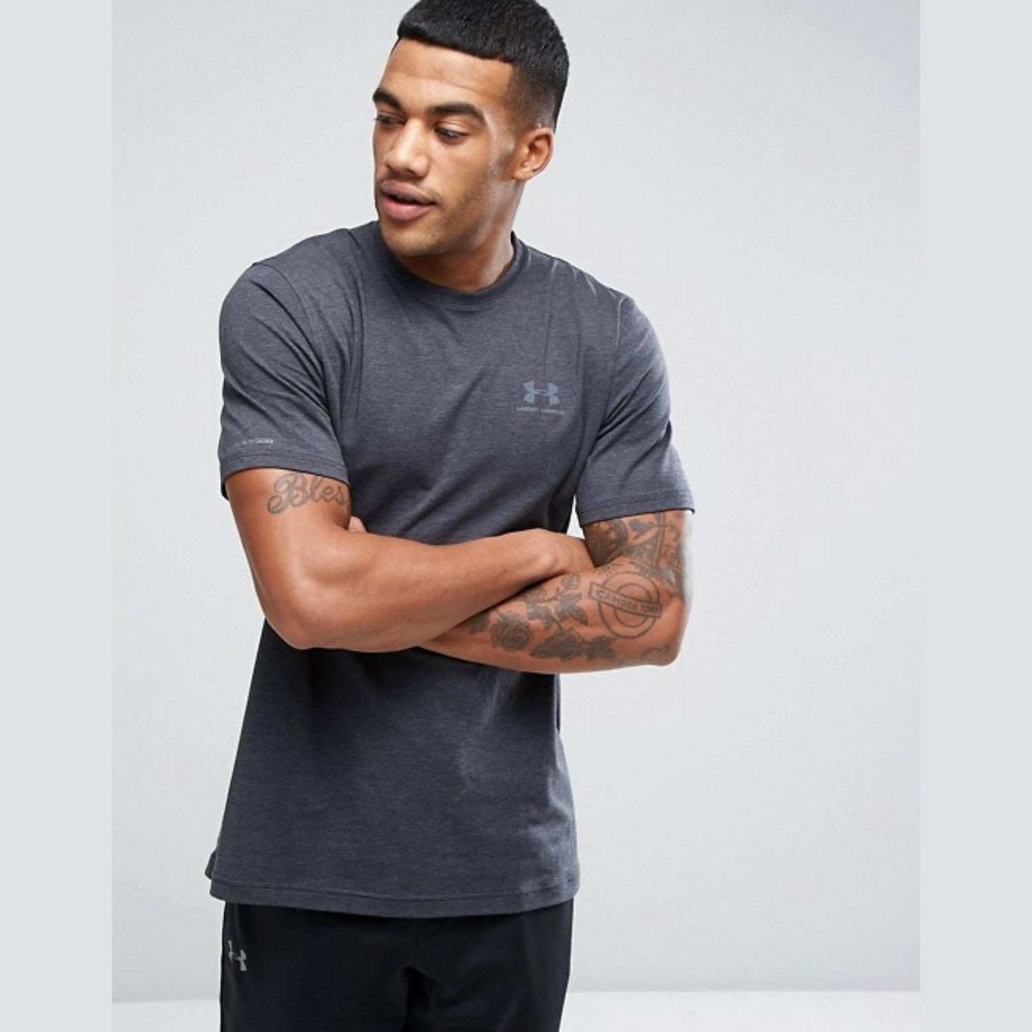 Tričko UNDER ARMOUR CC Left Chest Lockup Grey/White - OBLEČENIE - 1