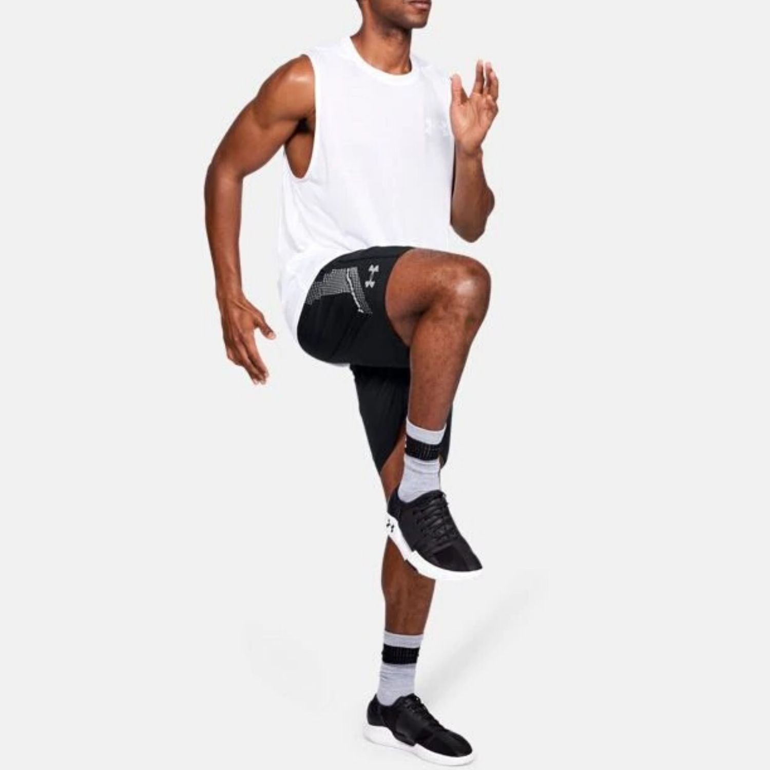 Šortky UNDER ARMOUR Woven Graphic Short Black/Grey - Kraťasy & Šortky - 4