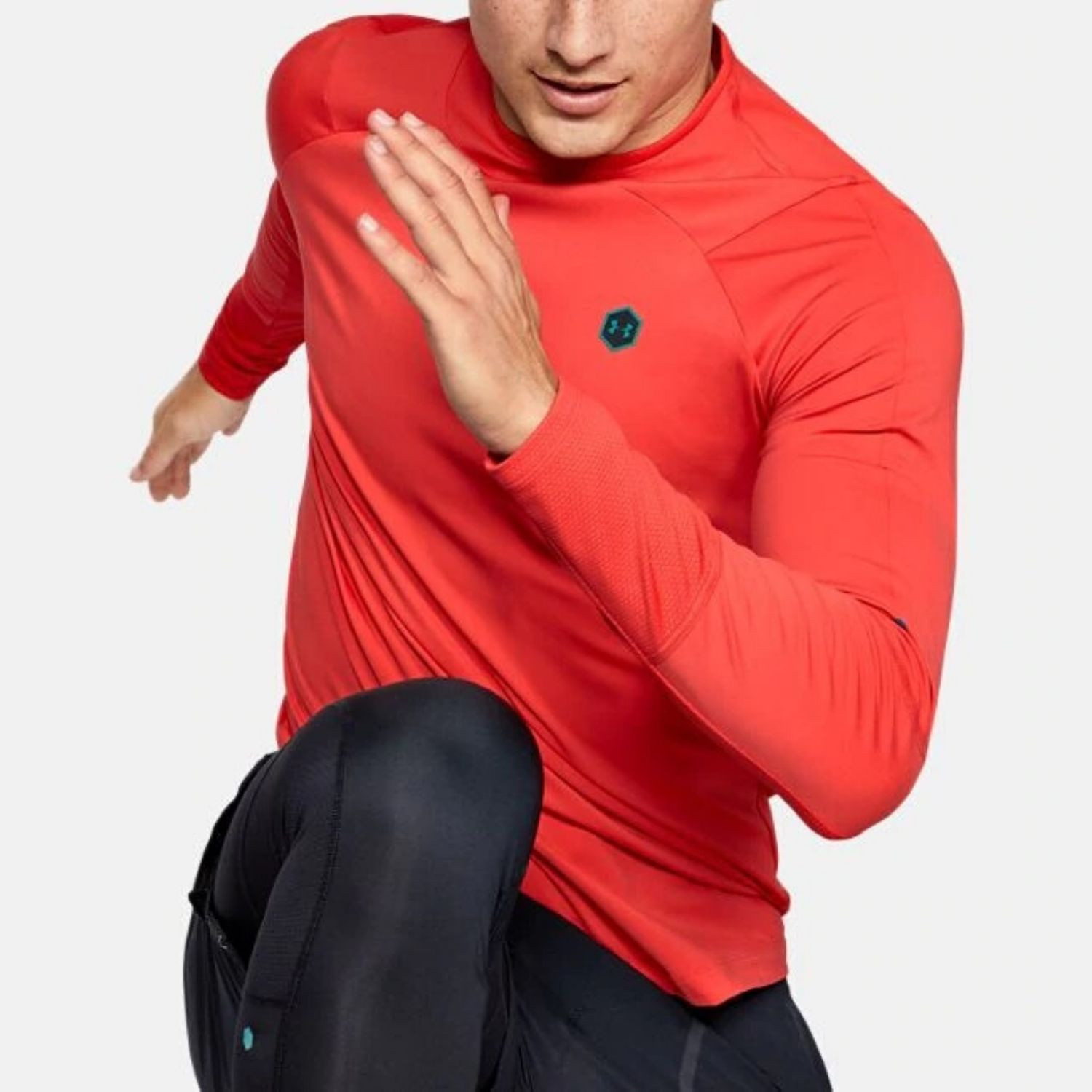 Tričko UNDER ARMOUR ColdGear Rush Compression SS Orange - OBLEČENIE - 1