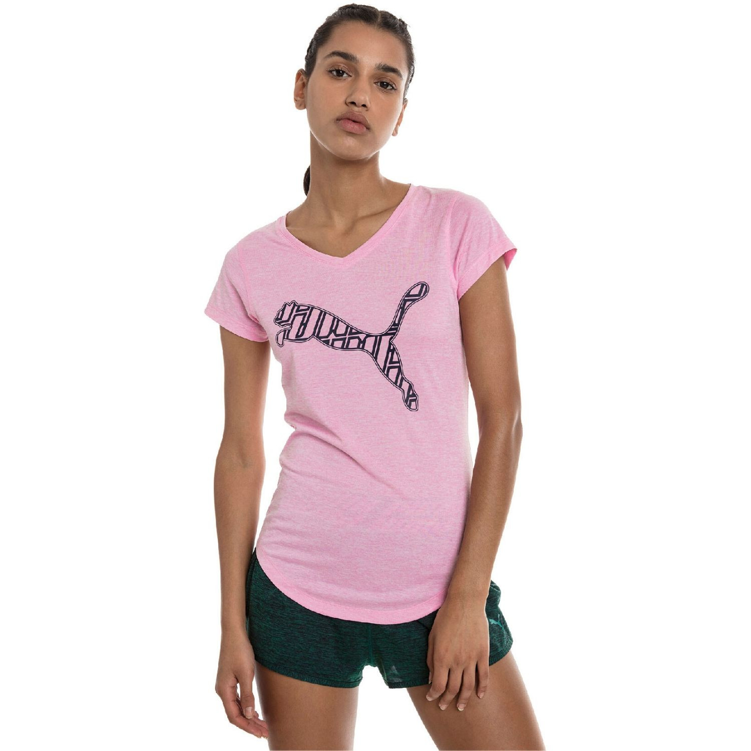 Tričko PUMA Heather Cat Pale Pink Heather - Dámske oblečenie - 1