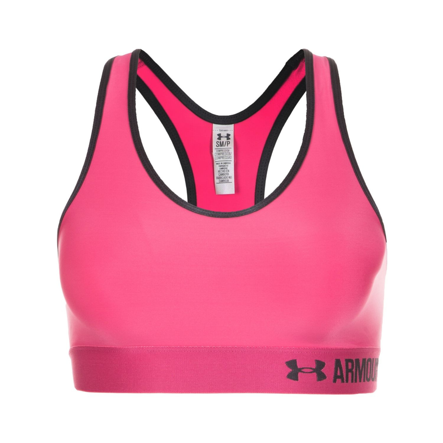 Kompresný top UNDER ARMOUR Mid Solid Pink/Black - Športové podprsenky - 1