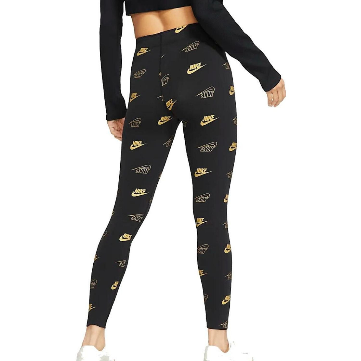 Legíny NIKE Tight AOP Shine BFF Black/Gold - Legíny - 2