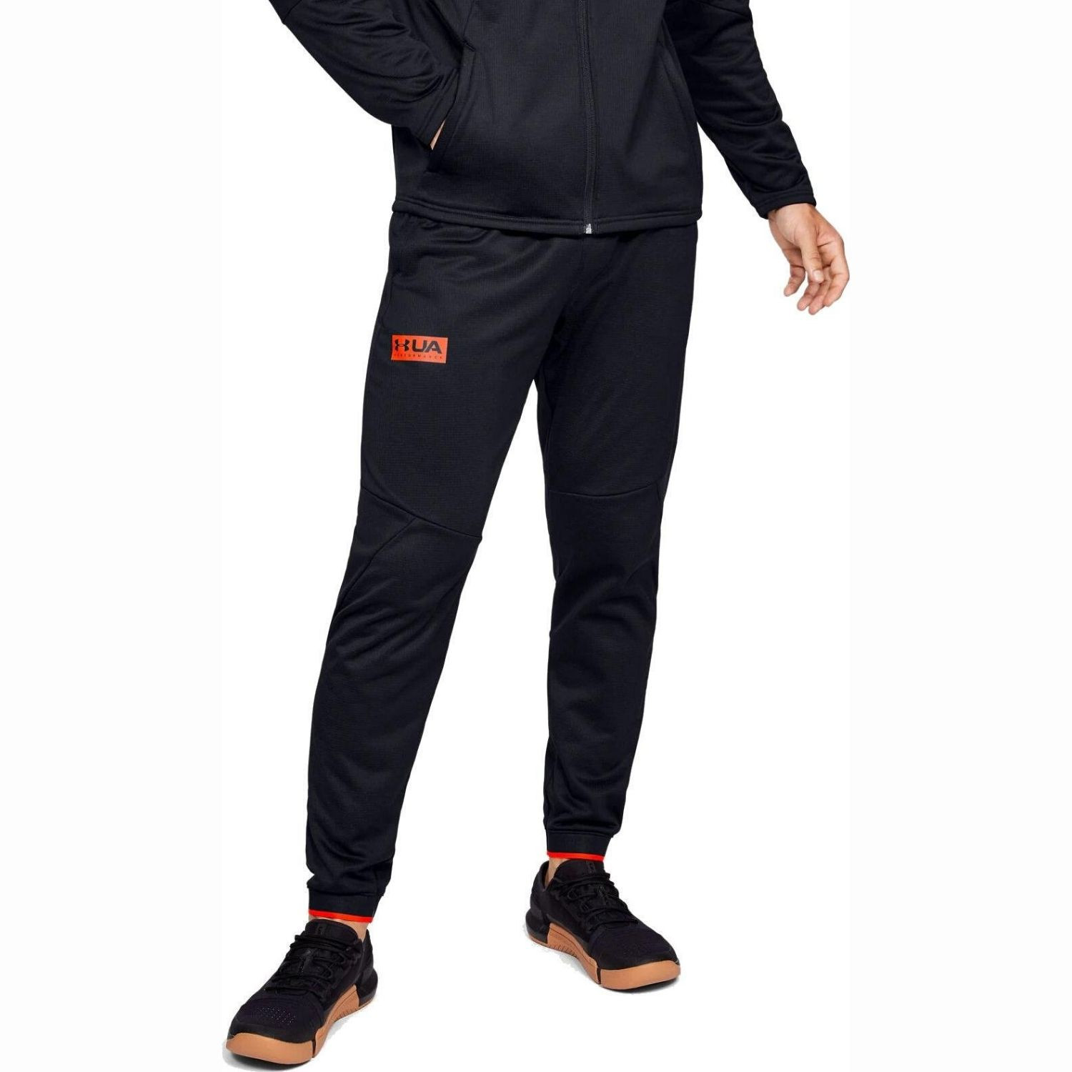 Tepláky UNDER ARMOUR ColdGear Reactor Gametime Hybrid Black/Beta Red - Tepláky - 1