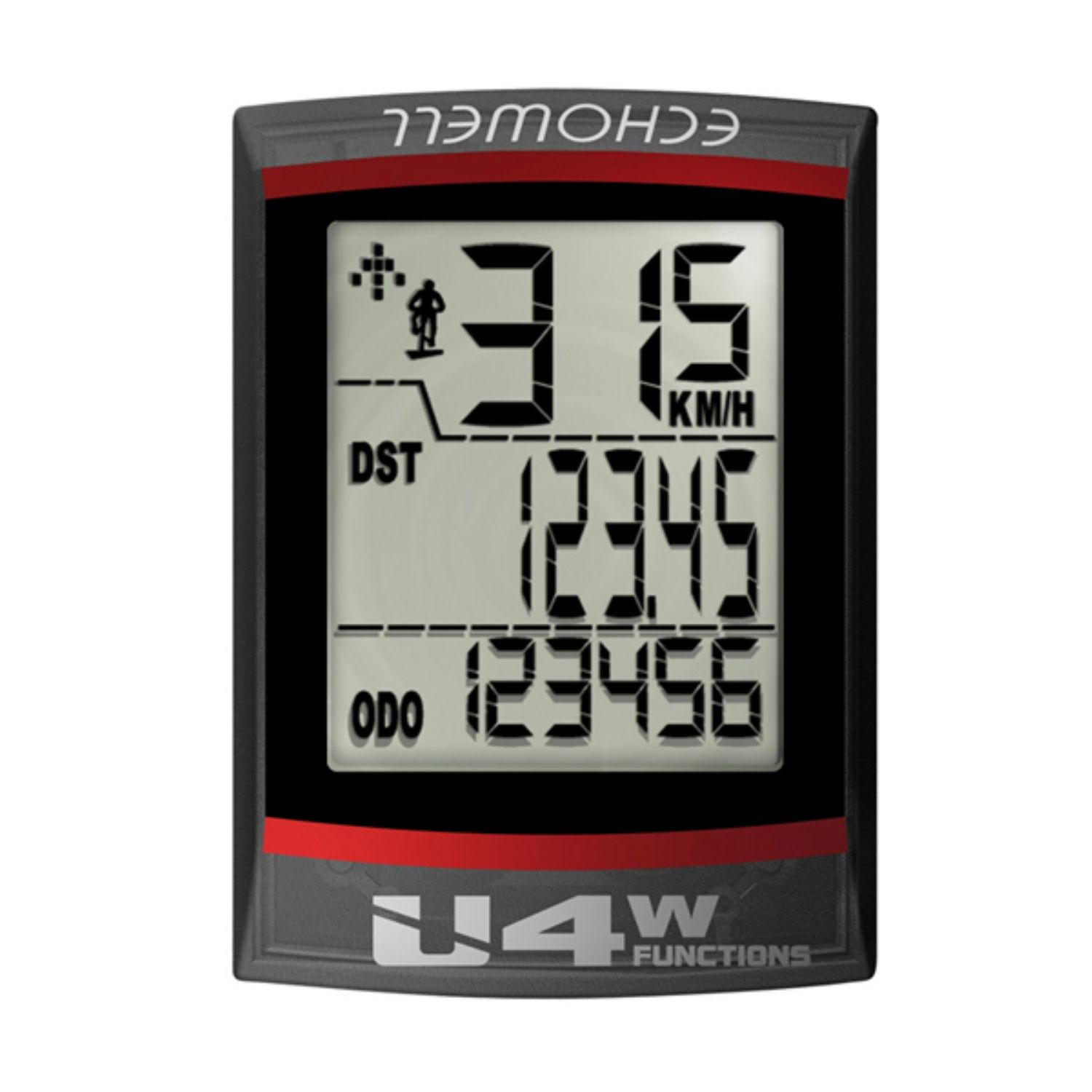 Cyklopočítač ECHO WELL U4W Black - Bezkáblové - 1