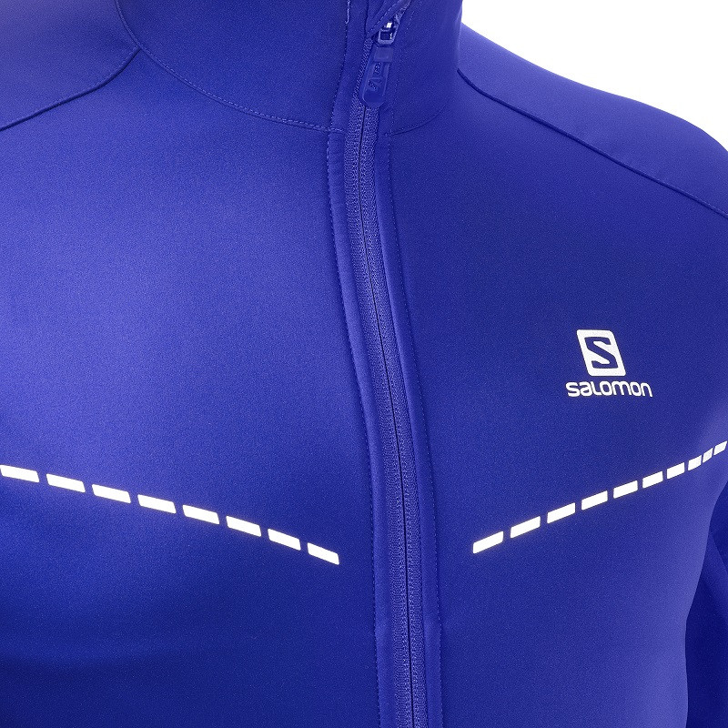 Bunda SALOMON Agile Softshell Jkt M Surf The Web Blue - Bundy na bežky a skialp - 6