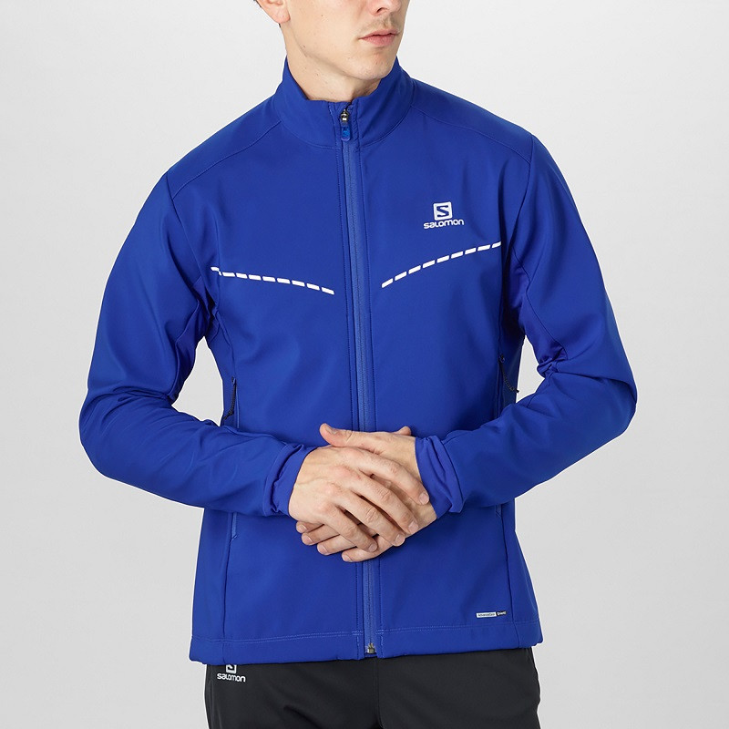 Bunda SALOMON Agile Softshell Jkt M Surf The Web Blue - Bundy na bežky a skialp - 1