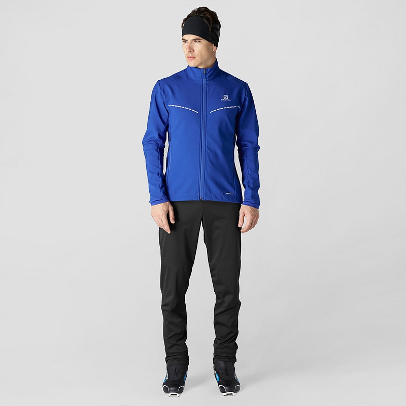 Bunda SALOMON Agile Softshell Jkt M Surf The Web Blue - Bundy na bežky a skialp - 3
