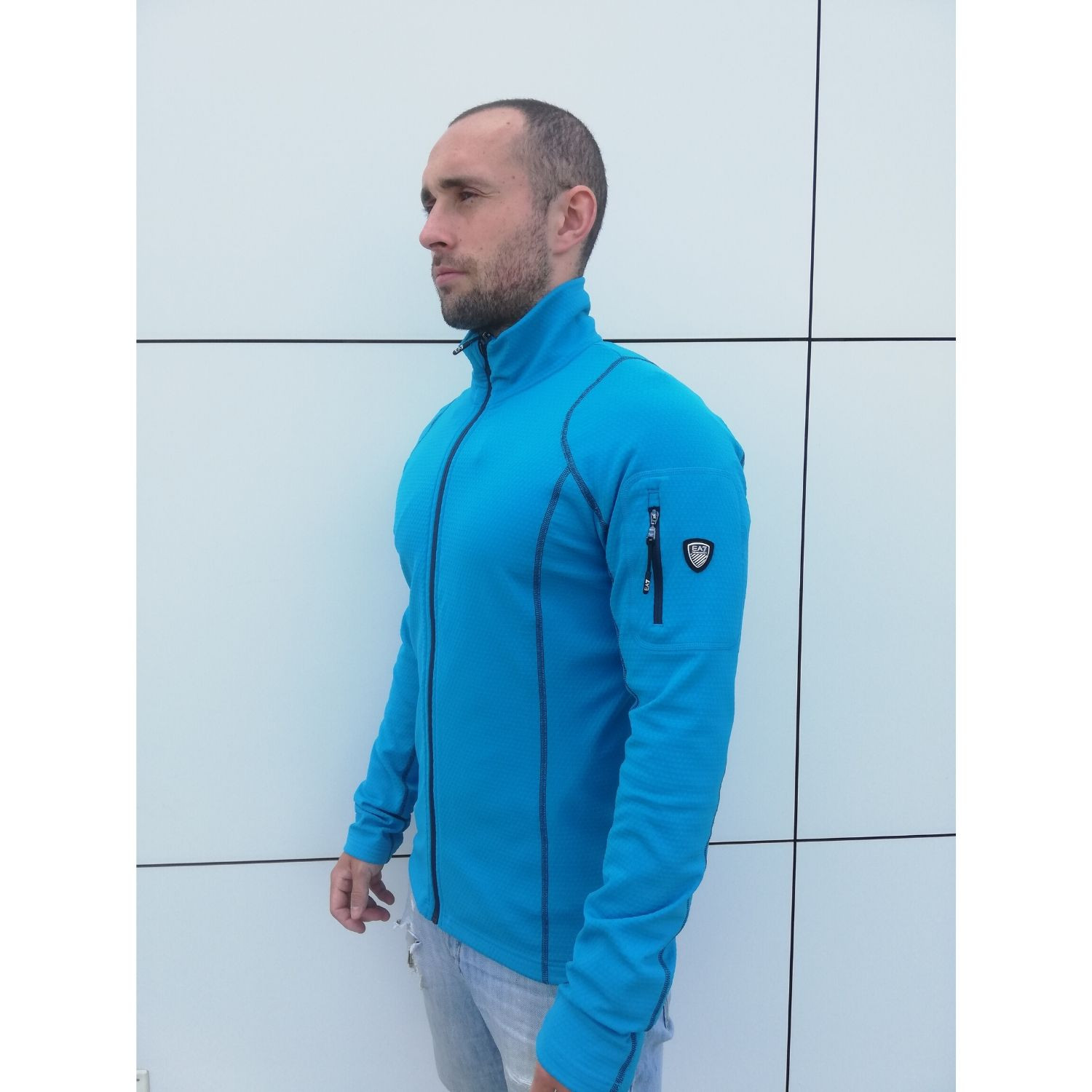 Mikina EMPORIO ARMANI EA7 SKI M T-TOP RIDE 2 Blue - Technické mikiny - 1