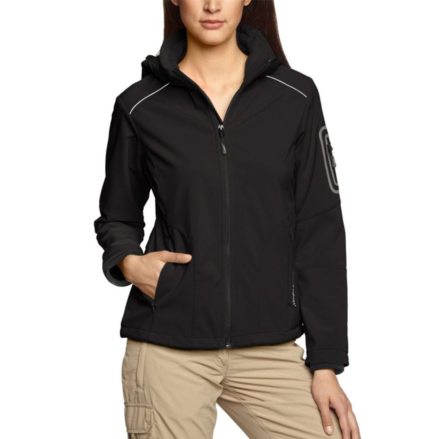 Bunda CAMPAGNOLO Woman Zip Hood Black - Bundy & Overaly & Vesty - 1