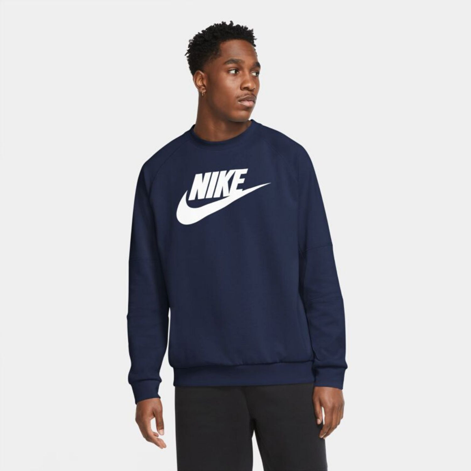 Mikina NIKE Sportswear Fleece Midnight Navy / White - Mikiny bez kapucne - 1