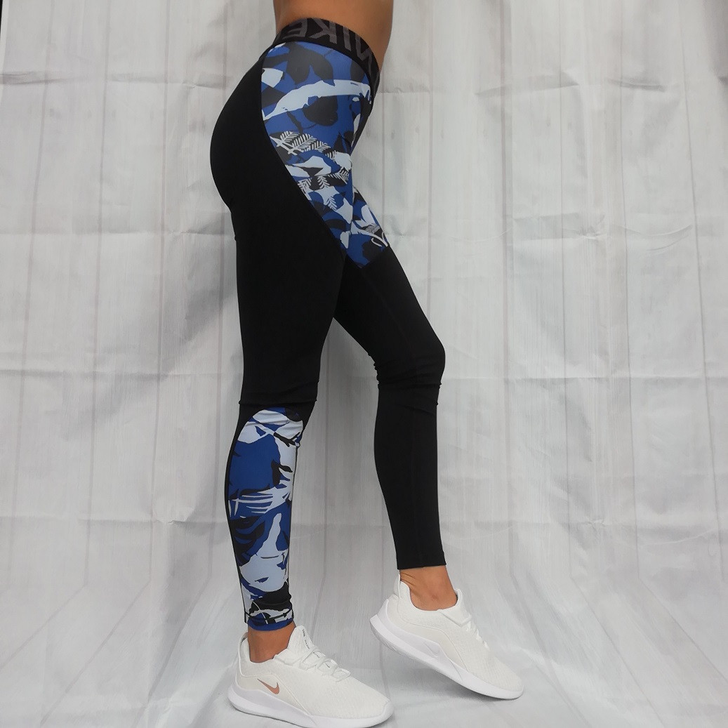 Legíny NIKE Pro Camo Indigo Force/Black - Legíny - 1