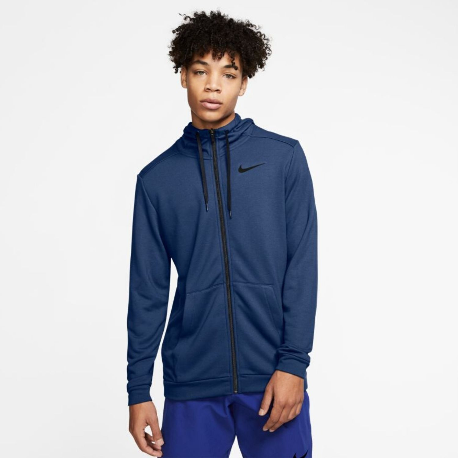 Mikina NIKE M NK Dry FZ Fleece Navy / Black - Mikiny s kapucňou - 1
