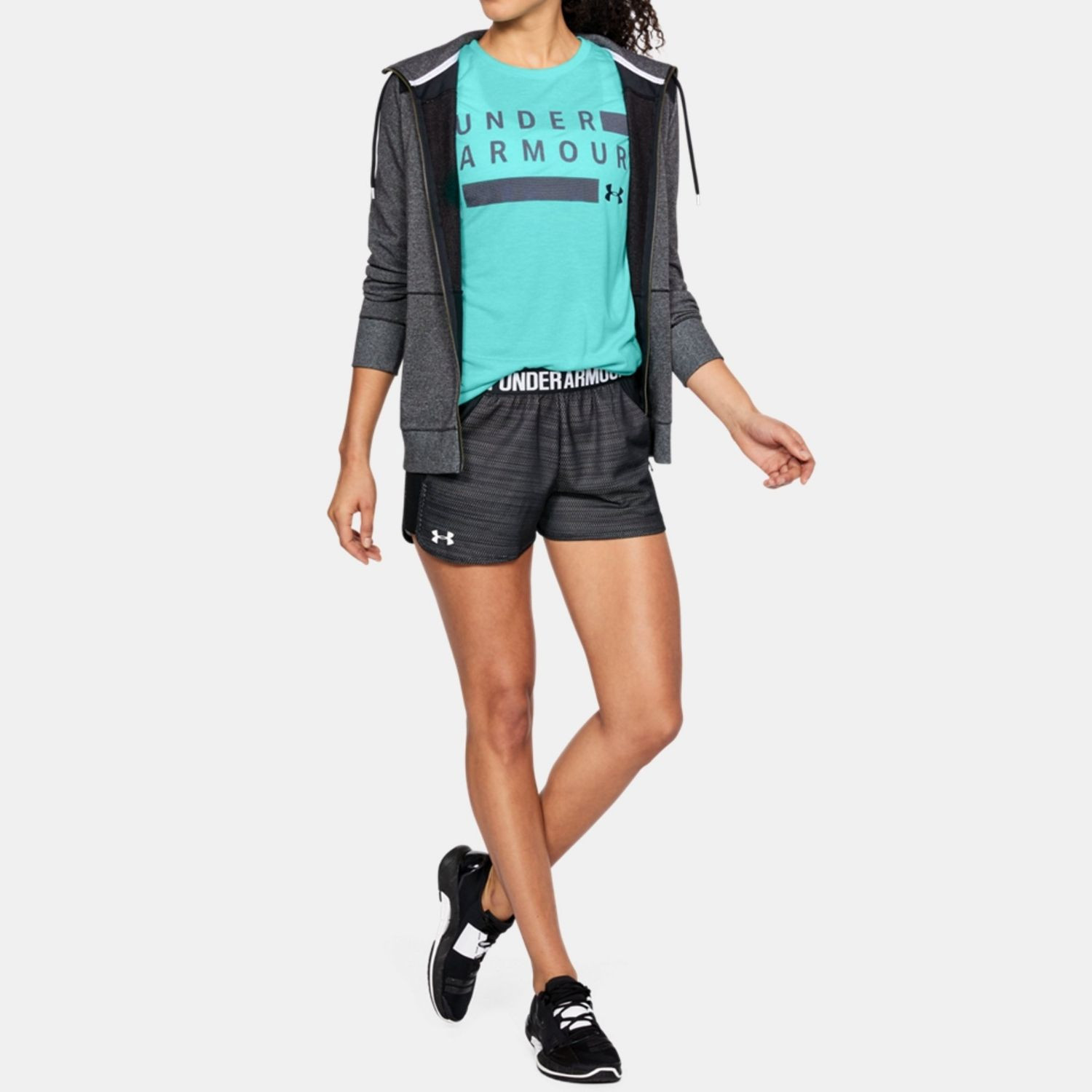 Tričko UNDER ARMOUR Threadborne Graphic Twist SSC modré - Dámske oblečenie - 3