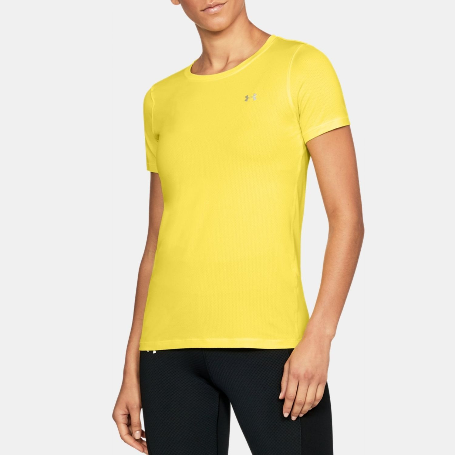 Tričko UNDER ARMOUR HeatGear Armour SS W žlté - Dámske oblečenie - 1