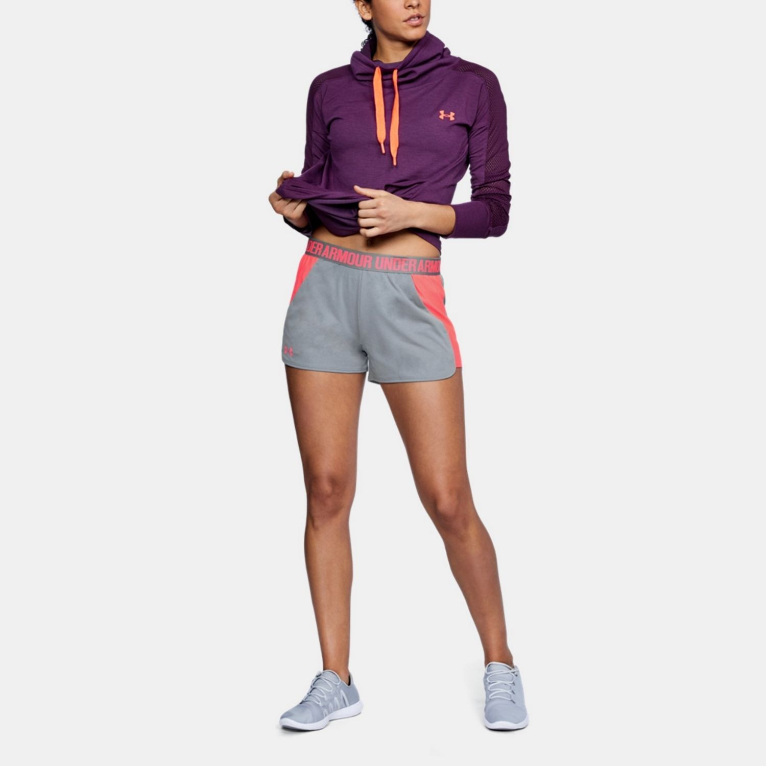Šortky UNDER ARMOUR Play Up Short 2.0 sivo-oranžové - Dámske kraťasy & šortky & sukne - 3