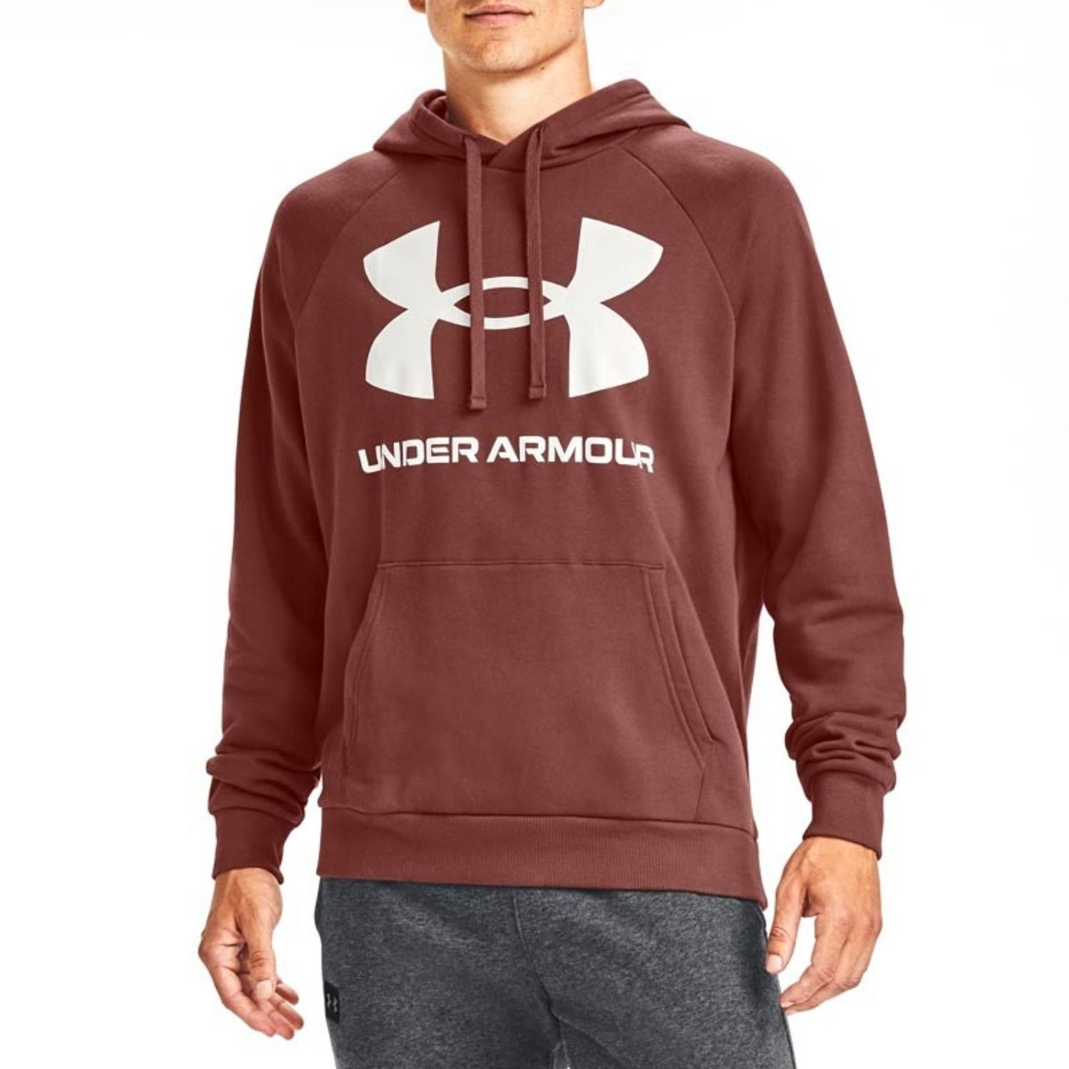 Mikina UNDER ARMOUR Rival Fleece Big Logo Brown - Mikiny s kapucňou - 1